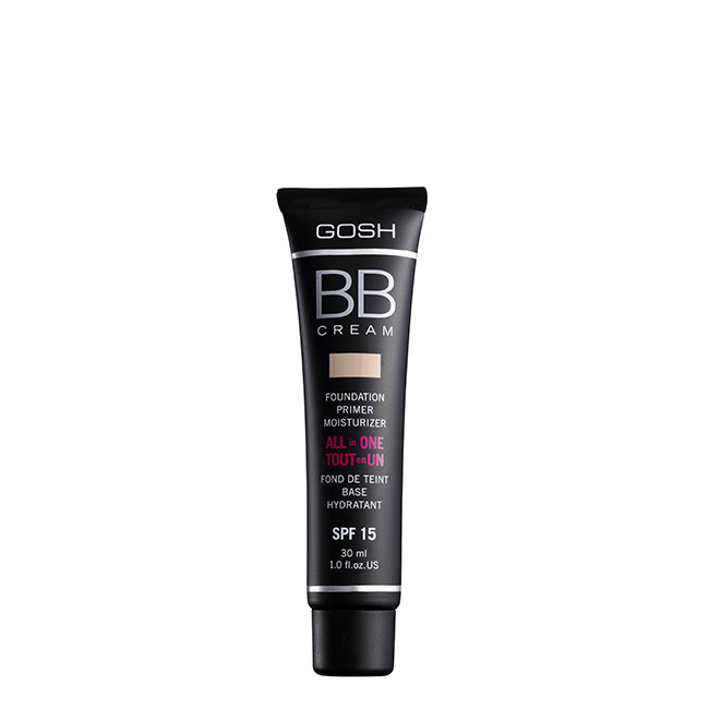 GoshBBCreamFoundationPrimerSPF15Color002Beige30ml Tube of Gosh BB Cream Foundation Primer SPF15 Color 002 Beige by Gosh, a BB cream indicated for natural coverage and SPF15 protection.