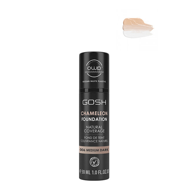 GoshChameleonFoundationNaturalCoverageColor006MediumDark30ml Gosh Chameleon Foundation Natural Coverage Color 006 Medium Dark 30ml