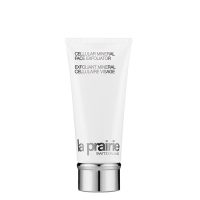 Product  container  of  La  Prairie  Cellular  Mineral  Face  Exfoliator  by  La  Prairie,  a  refining  gel  indicated  for  skin  exfoliation.