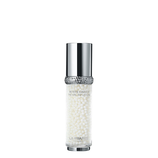 LaPrairieWhiteCaviarPearlInfusion30ml Bottle of La Prairie White Caviar Pearl Infusion by La Prairie, a rich serum indicated for reducing redness and dark spots.