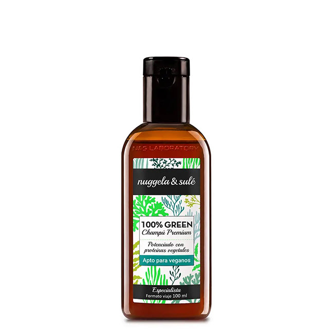 NuggelaSule100GreenShampooPremiumVegan100ml Nuggela & Sulé 100% Green Shampoo Premium Vegan 100ml - Image 1