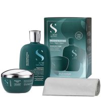 Box of Alfaparf Milano Semi di Lino Reconstruction Set, a hair care kit indicated for restoring and repairing damaged hair.
