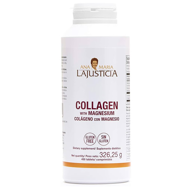 AnaMaríaLajusticiaCollagenwithMagnesiumTabletsx450 Product container of Ana María Lajusticia Collagen with Magnesium Tablets by Ana María Lajusticia, a supplement for joint health.