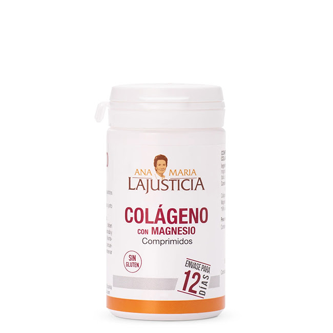 AnaMaríaLajusticiaCollagenwithMagnesiumTabletsx75 Product container of Ana María Lajusticia Collagen with Magnesium Tablets by Ana María Lajusticia, a supplement for joint health.