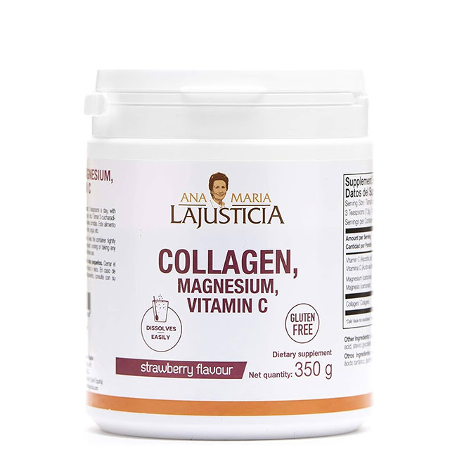AnaMaríaLajusticiaCollagenwithMagnesiumandVitaminCStrawberryFlavor350g Ana María Lajusticia Collagen with Magnesium and Vitamin C Strawberry Flavor 350g