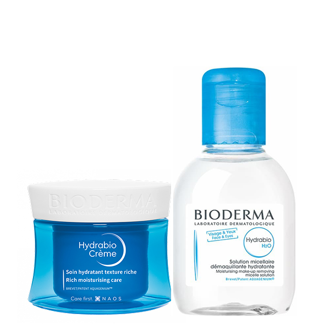 Bioderma Hydrabio Crème 50ml + H2O Micellar Water 100ml Bioderma Kit Hydrabio Creme - Image 1