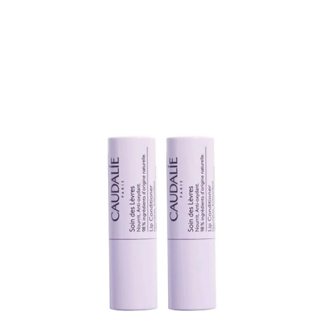 CaudalieVinotherapistDuoLipConditioner2x4g Box of Caudalie Vinotherapist Duo Lip Conditioner by Caudalie, a stick balm indicated for moisturizing and protecting sensitive lips.