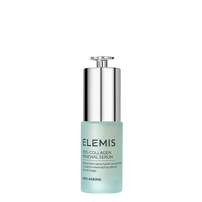 ElemisPro-CollagenRenewalSerum15ml Bottle of Elemis Pro-Collagen Renewal Serum by Elemis, a potent serum indicated for reducing fine lines and wrinkles.