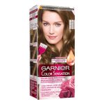 Box  of  Garnier  Color  Sensation  Permanent  Hair  Color  6.0  Dark  Blonde  by  Garnier,  a  hair  dye  indicated  for  full  gray  hair  coverage.
