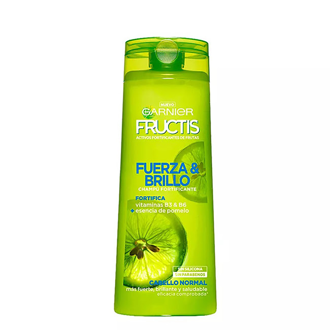 GarnierFructisStrength&ShineShampoo360ml Bottle of Garnier Fructis Strength & Shine Shampoo by Garnier, a fortifying shampoo indicated for brightening normal hair.