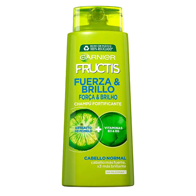 GarnierFructisStrength&ShineShampoo690ml Bottle of Garnier Fructis Strength & Shine Shampoo by Garnier, a fortifying shampoo indicated for brightening normal hair.