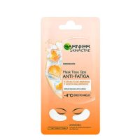 Sachet  of  Garnier  SkinActive  Anti-Dark  Circle  Eye  Mask  by  Garnier,  a  sheet  mask  indicated  for  reducing  puffiness  and  dark  circles.