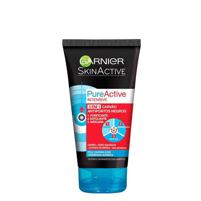 GarnierSkinActivePureActiveIntensive3-in-1CharcoalMask150ml Garnier SkinActive PureActive Intensive 3-in-1 Charcoal Mask 150ml