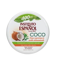 Jar  of  Instituto  Español  Coconut  Super  Moisturizing  Body  Cream  by  Instituto  Español,  a  creamy  cream  indicated  for  very  dry  skin.