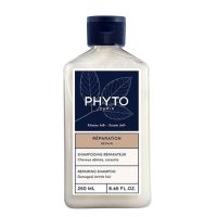 Bottle  of  Phyto  Reparation  Repairing  Shampoo  by  Phyto,  a  shampoo  indicated  for  repairing  and  softening  damaged  and  brittle  hair.