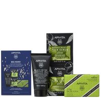 Box of Apivita Bee Merry Gift Set by Apivita, a skincare set indicated for cleansing, exfoliating and moisturizing the skin.