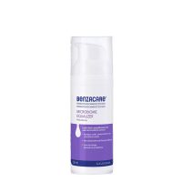 Bottle  of  Benzacare  Microbiome  Equalizer  Hydrating  Lotion  by  Benzacare,  a  lotion  indicated  for  acne-prone  skin.