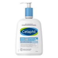 Bottle  of  Cetaphil  Foaming  Cream  Cleanser  by  Cetaphil,  a  foaming  cream  indicated  for  cleansing  sensitive  and  dry  skin.