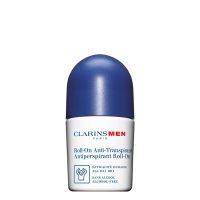 Bottle  of  Clarins  Men  Antiperspirant  Roll-on  Deodorant  by  Clarins,  a  roll-on  deodorant  indicated  for  underarm  protection  and  freshness.