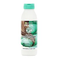 Jar  of  Garnier  Fructis  Hair  Food  Aloe  Vera  Hydrating  Conditioner  by  Garnier,  a  conditioner  indicated  for  moisturizing  dry  hair.