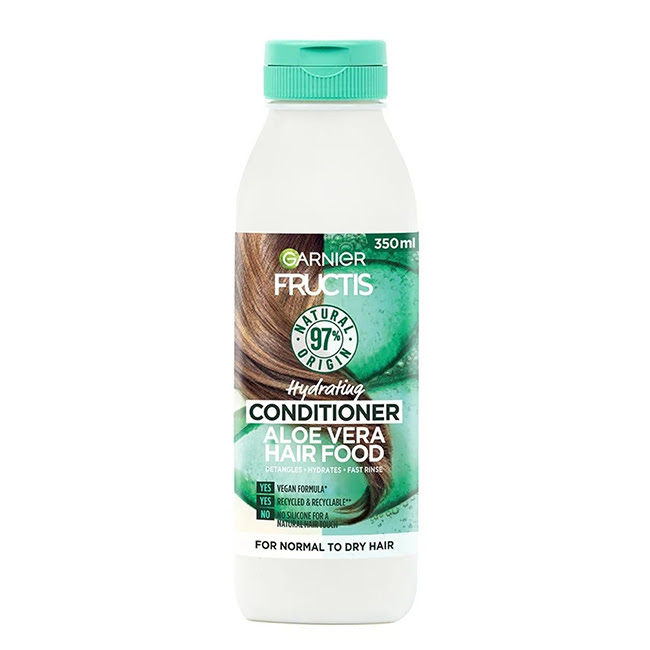 GarnierFructisHairFoodAloeVeraHydratingConditioner350ml Jar of Garnier Fructis Hair Food Aloe Vera Hydrating Conditioner by Garnier, a conditioner indicated for moisturizing dry hair.