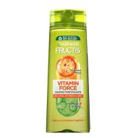 Bottle  of  Garnier  Fructis  Vitamin  Force  Shampoo  by  Garnier,  a  strengthening  shampoo  indicated  for  reducing  hair  loss.