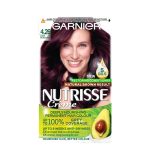 Box  of  Garnier  Nutrisse  Intense  Permanent  Hair  Color  by  Garnier,  a  permanent  color  indicated  for  gray  hair  coverage.