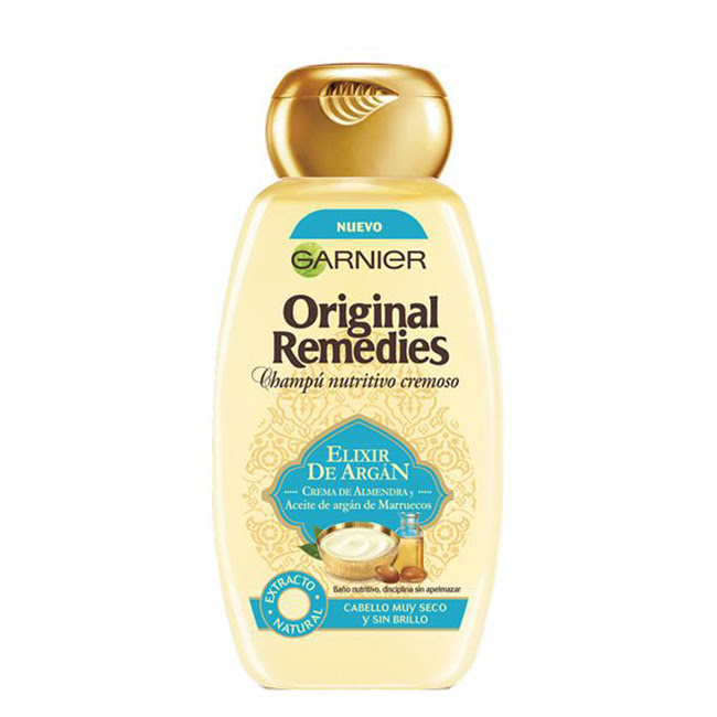 GarnierOriginalRemediesArganElixirShampoo300ml Bottle of Garnier Original Remedies Argan Elixir Shampoo by Garnier, a shampoo indicated for cleansing and moisturizing very dry hair.