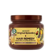 Jar  of  Garnier  Original  Remedies  Avocado  &  Shea  Mask  by  Garnier,  a  nourishing  mask  indicated  for  softening  unruly  and  frizzy  hair.