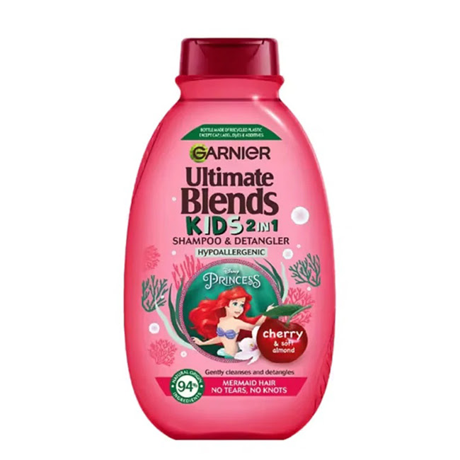 GarnierUltimateBlendsKidsShampoo2-in-1CherryandSoftAlmond250ml Garnier Ultra Suave Cereza y Almendra Champú 2-en-1 para Niños 250ml - Image 1