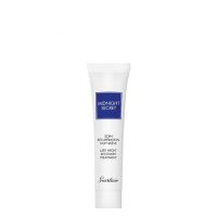Product  container  of  Guerlain  Midnight  Secret  Late  Night  Recovery  Treatment  by  Guerlain,  a  gel  indicated  for  reviving  tired  skin.