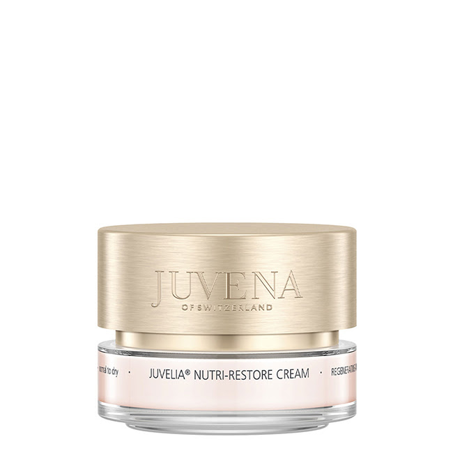 JuvenaJuveliaNutri-RestoreCream50ml Jar of Juvena Juvelia Nutri-Restore Cream by Juvena, an anti-wrinkle cream indicated for fighting signs of aging and loss of elasticity.