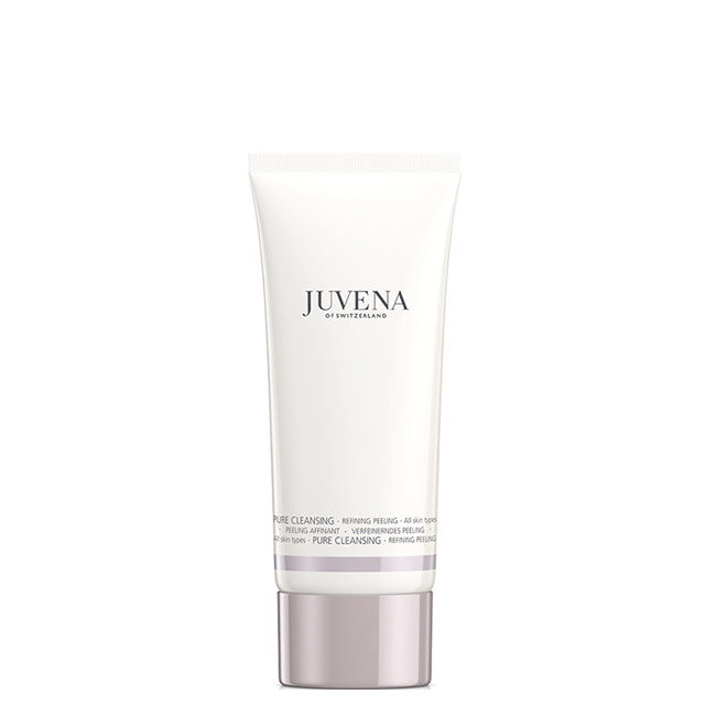 JuvenaPureCleansingRefiningPeeling100ml Tube of Juvena Pure Cleansing Refining Peeling by Juvena, a creamy scrub indicated for exfoliating and smoothing facial skin.