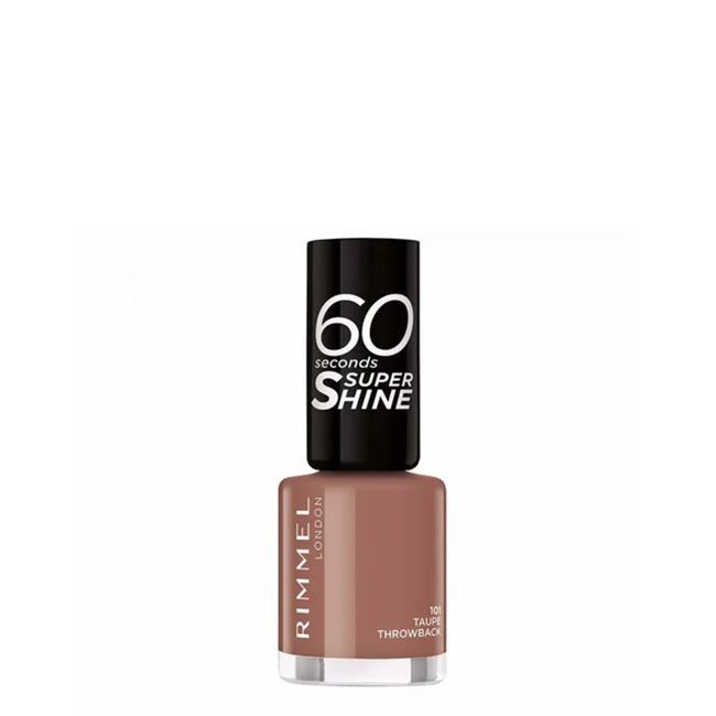 RimmelLondon60SecondsSuperShineNailPolishColor101TaupeThrowback8ml Rimmel London 60 Seconds Super Shine Verniz de Unhas 101 Taupe Throwback 8ml - Image 1