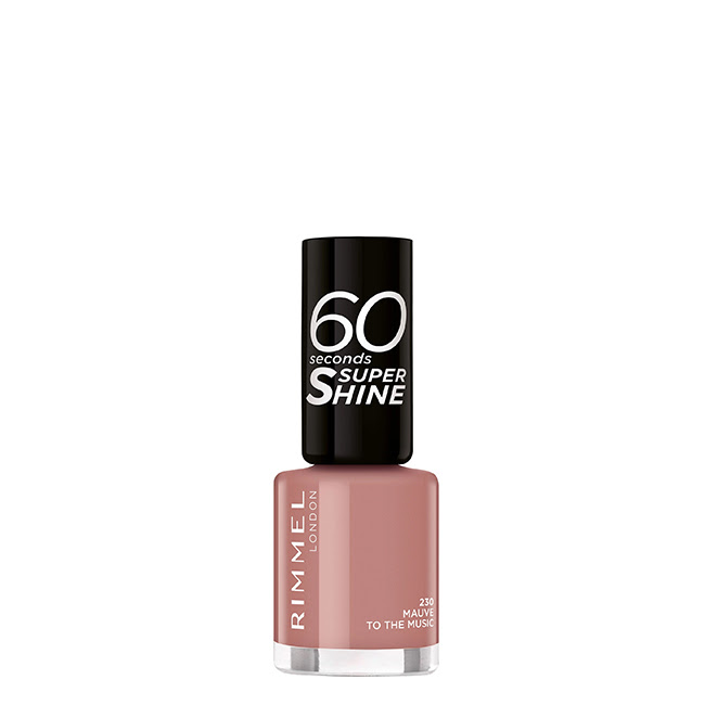 RimmelLondon60SecondsSuperShineNailPolishColor230MauvetotheMusic8ml Rimmel London 60 Seconds Super Shine Verniz de Unhas 230 Mauve to the Music 8ml - Image 1