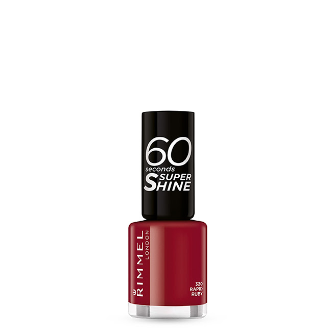 RimmelLondon60SecondsSuperShineNailPolishColor320RapidRuby8ml Rimmel London 60 Seconds Super Shine ネイルカラー 320 Rapid Ruby 8ml - 画像 (1)