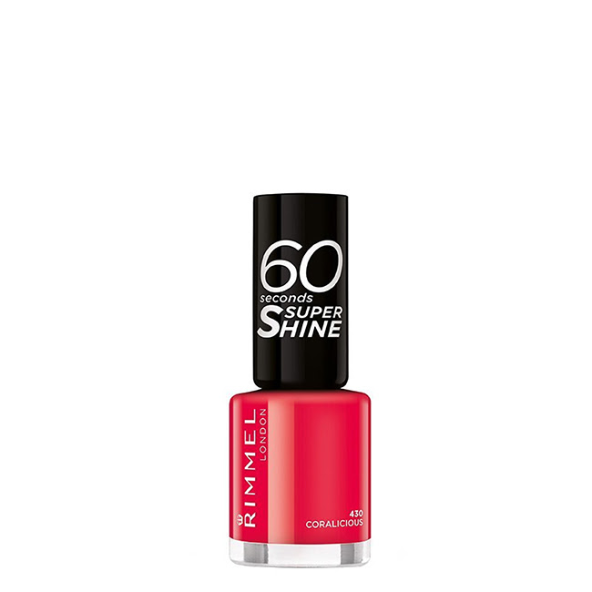 RimmelLondon60SecondsSuperShineNailPolishColor430Coralicious8ml Rimmel London 60 Seconds Super Shine Verniz de Unhas Cor 430 Coralicious 8ml - Image 1