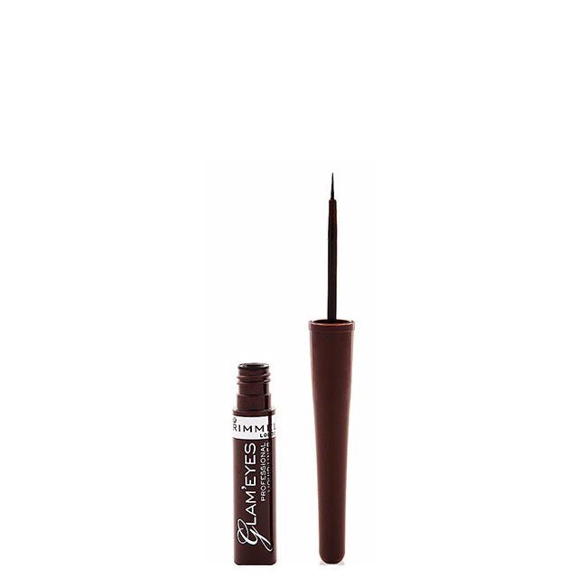 RimmelLondonGlamEyesLiquidEyelinerColor002Brown9g Rimmel London Glam'Eyes Eyeliner Líquido Cor 002 Brown 9g - Image 1