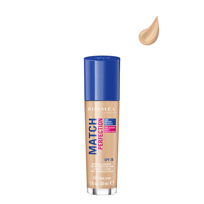RimmelLondonMatchPerfectionFoundation103TrueIvory30ml Rimmel London Match Perfection Foundation 103 True Ivory 30ml