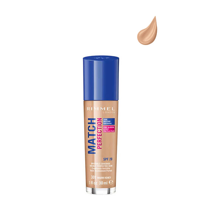 RimmelLondonMatchPerfectionFoundation301WarmHoney30ml Rimmel London Match Perfection Base Hidratante Cor 301 Warm Honey 30ml - Image 1