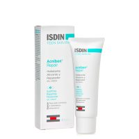 Tube  of  Isdin  Acniben  Repair  Soothing  Repairing  Moisturizer  Gel  Cream  by  Isdin,  a  gel  cream  indicated  for  skin  repair.