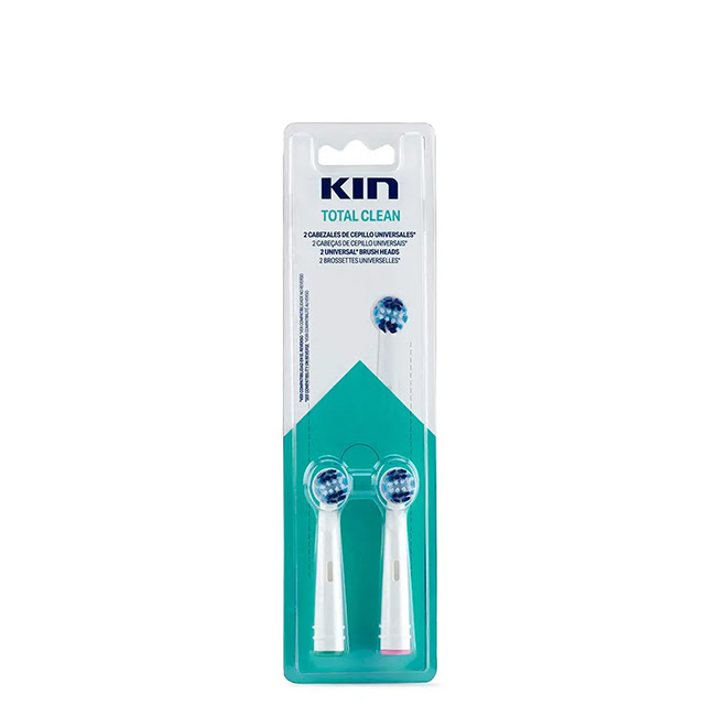 KinTotalCleanUniversalBrushHeadsx2 Box of Kin Total Clean Universal Brush Heads by Kin, a replacement brush head indicated for daily hygiene of sensitive teeth and gums.