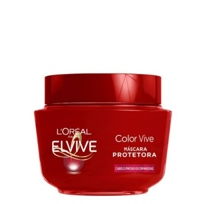 L'Oreal Elvive Color Vive Mascara 300ml Jar of LOreal Elvive Color Vive Color Protect Mask by LOreal Paris, a hair mask indicated for protecting and reviving hair shine.