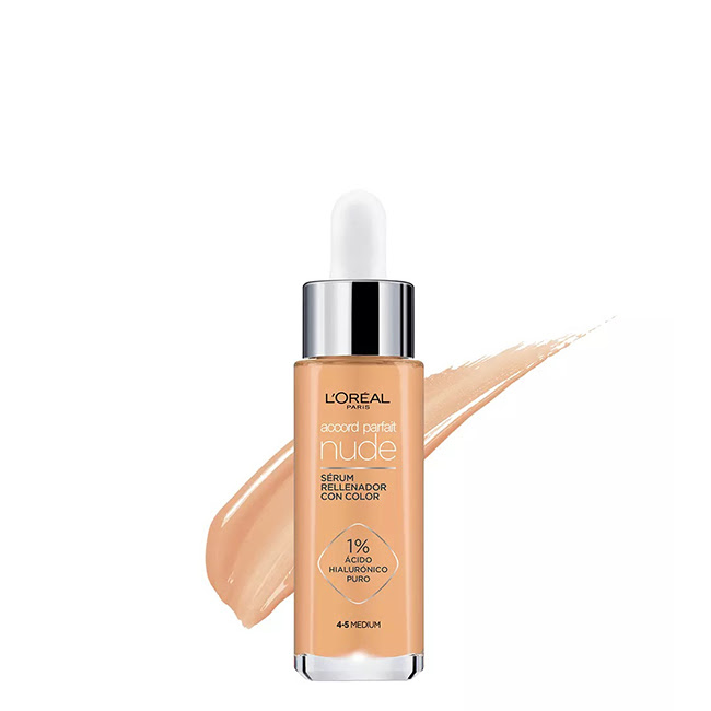 L'OrealAccordParfaitNudeTintedSerum4-5Medium30ml L'Oreal Accord Parfait Nude Tinted Serum 4-5 Medium 30ml