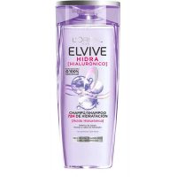 Bottle  of  LOreal  Elvive  Hydra  Hyaluronic  72h  Hydration  Shampoo  by  LOreal,  a  shampoo  indicated  for  dehydrated  hair.