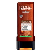 Bottle  of  LOreal  Men  Expert  Barber  Club  Shower  Gel  by  LOreal  Paris,  a  shower  gel  indicated  for  purifying  the  body,  hair  and  beard.