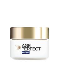 Jar  of  LOreal  Paris  Age  Perfect  Night  Cream  by  LOreal  Paris,  a  firming  cream  indicated  for  nighttime  skin  hydration  and  firmness.