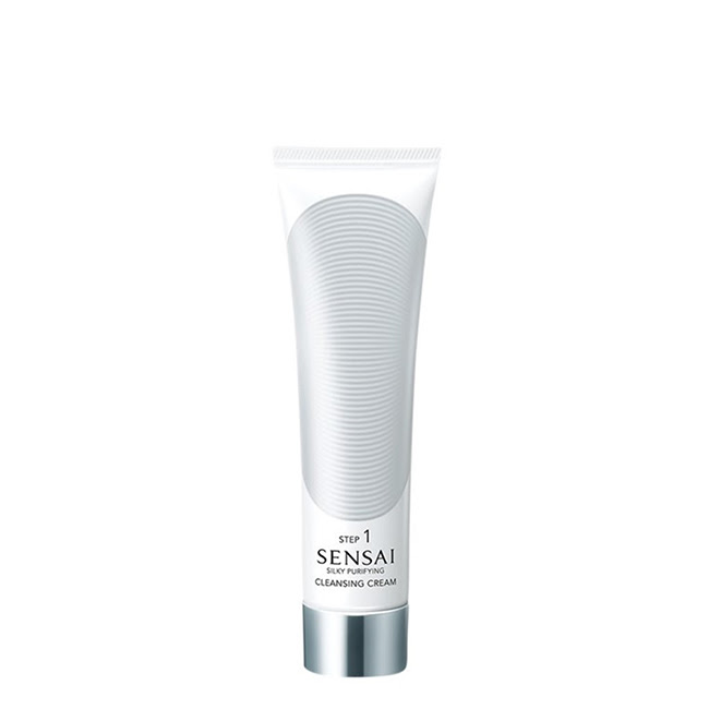 SensaiSilkyPurifyingCleansingCream125ml Product container of Sensai Silky Purifying Cleansing Cream by Sensai, a soft cream indicated for removing makeup and sebum.