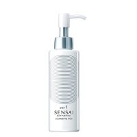 Bottle  of  Sensai  Silky  Purifying  Cleansing  Milk  by  Sensai,  a  smooth  lotion  indicated  for  cleansing  and  refreshing  the  skin.