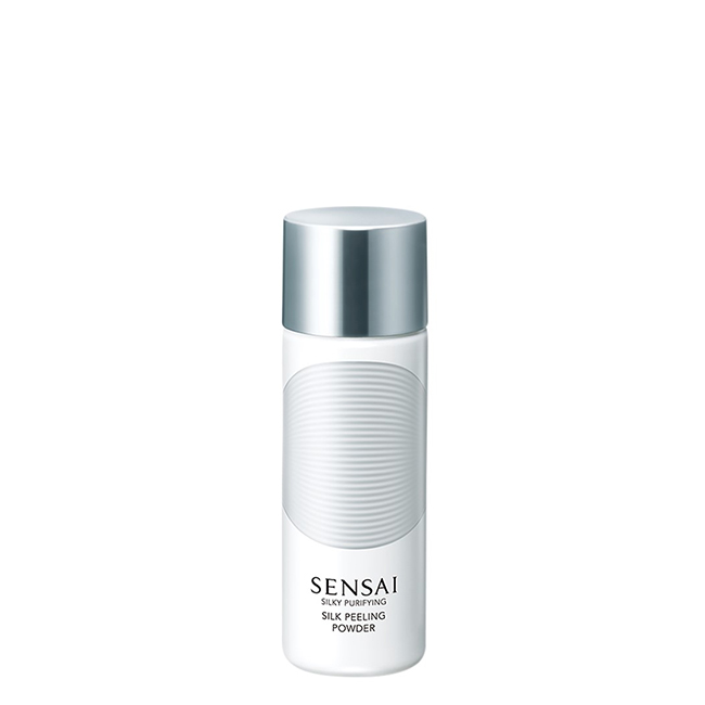 SensaiSilkyPurifyingPeelingPowder40g Product container of Sensai Silky Purifying Peeling Powder by Sensai, a powder indicated for deep cleansing and exfoliation.